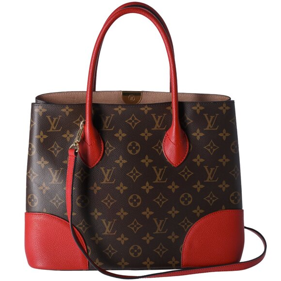 Louis Vuitton Flandrin Triple Compartment Satchel Monogram Brown Red M41596 - Picture 4 of 12
